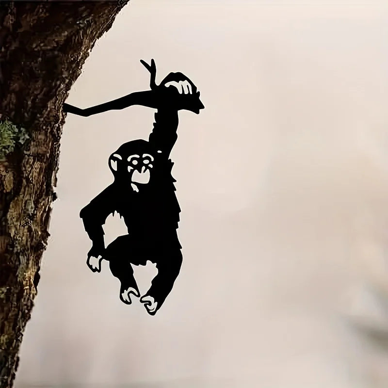 Metal Monkey Hanging Tree Decoration – Artistic Garden Stake Ornament