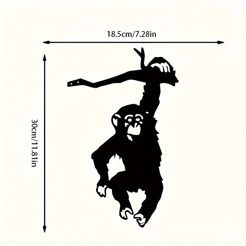 Metal Monkey Hanging Tree Decoration – Artistic Garden Stake Ornament