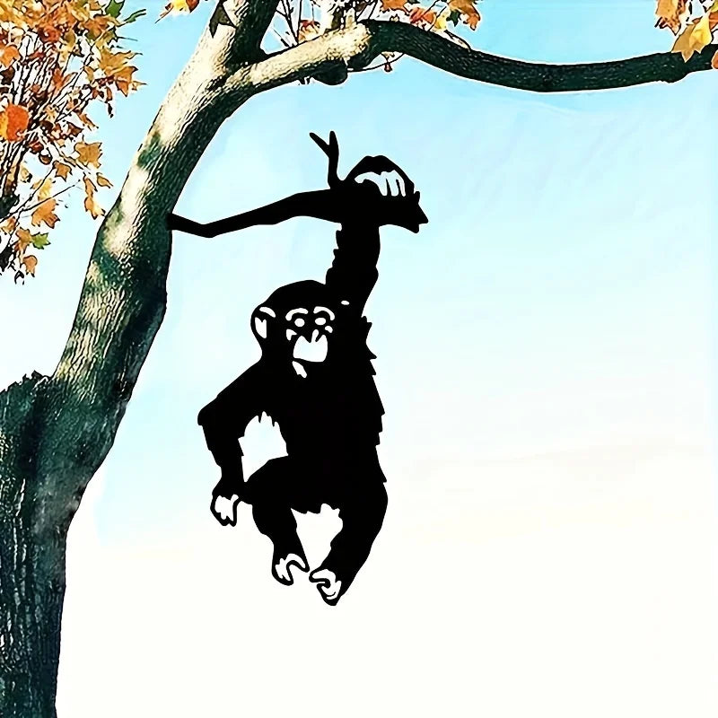Metal Monkey Hanging Tree Decoration – Artistic Garden Stake Ornament