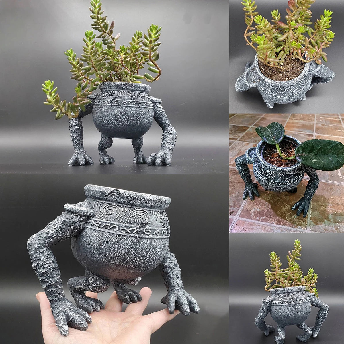 Frog Garden Planter – Whimsical Patio Pot with Legs for Plants & Succulents