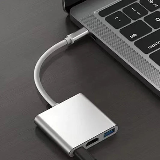3-in-1 USB-C Hub Adapter – HDMI, USB 3.0 & PD Charging Dock