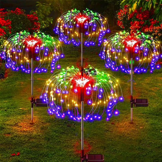 LED Solar Firework Garden Lights – Waterproof Outdoor Decorative Fairy Lights
