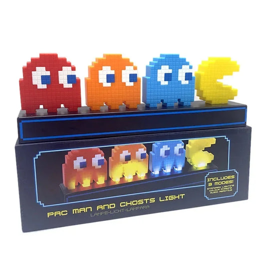 Retro Gaming LED Mood Light – Pac-Man, Super Mushroom & Star Night Lamps (Voice Control)